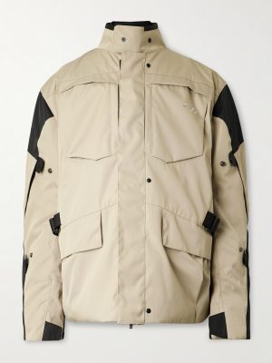 Oversized Logo-Embroidered Padded Two-Tone Canvas Jacket Oversized Logo-Embroidered Padded Two-Tone Canvas Jacket