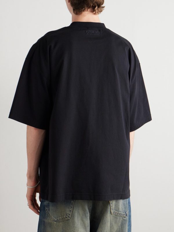 Oversized Printed Cotton-Jersey T-Shirt - BK