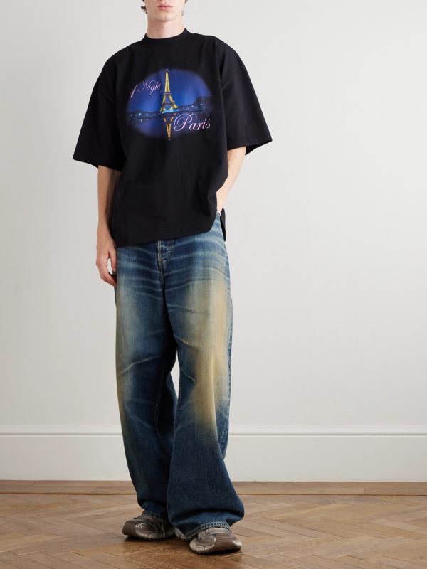 Oversized Printed Cotton-Jersey T-Shirt - OU