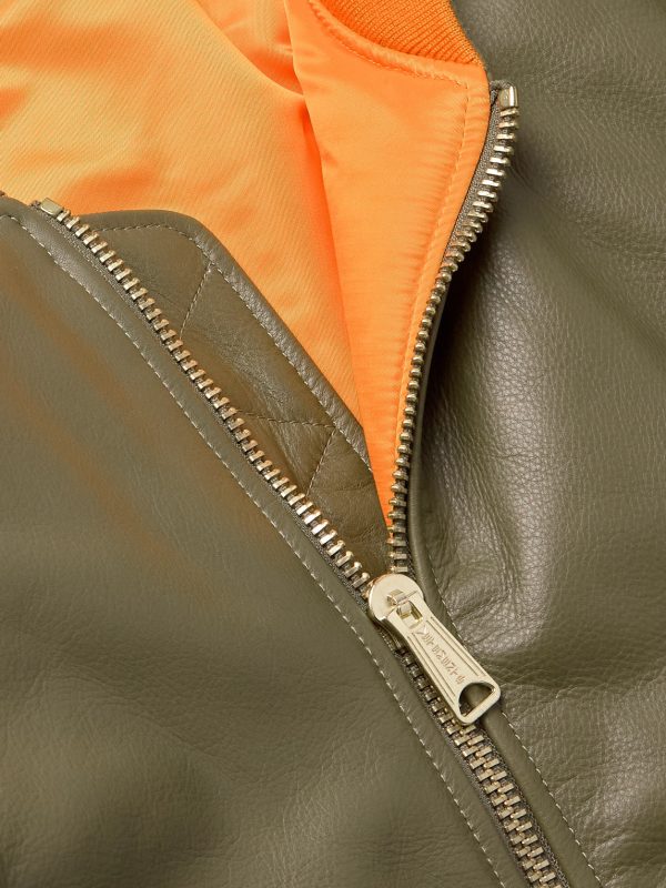 Oversized Leather Bomber Jacket - CU Oversized Leather Bomber Jacket - CU