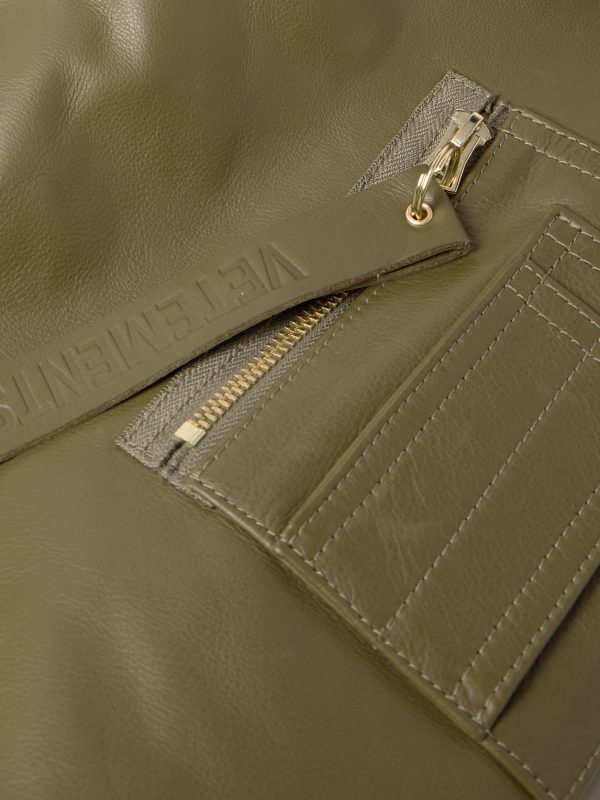 Oversized Leather Bomber Jacket - E1 Oversized Leather Bomber Jacket - E1