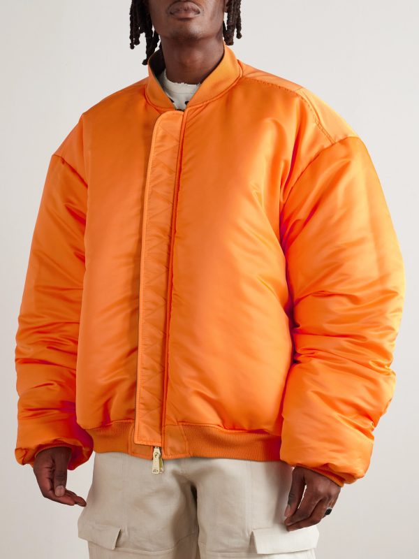 Oversized Leather Bomber Jacket - E2 Oversized Leather Bomber Jacket - E2