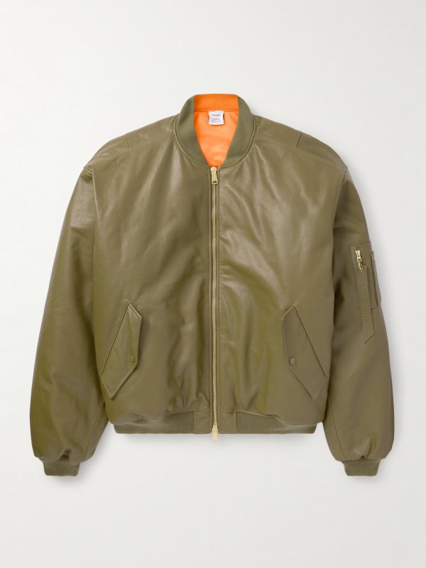 Oversized Leather Bomber Jacket Oversized Leather Bomber Jacket