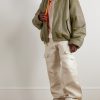 Oversized Leather Bomber Jacket - OU Oversized Leather Bomber Jacket - OU