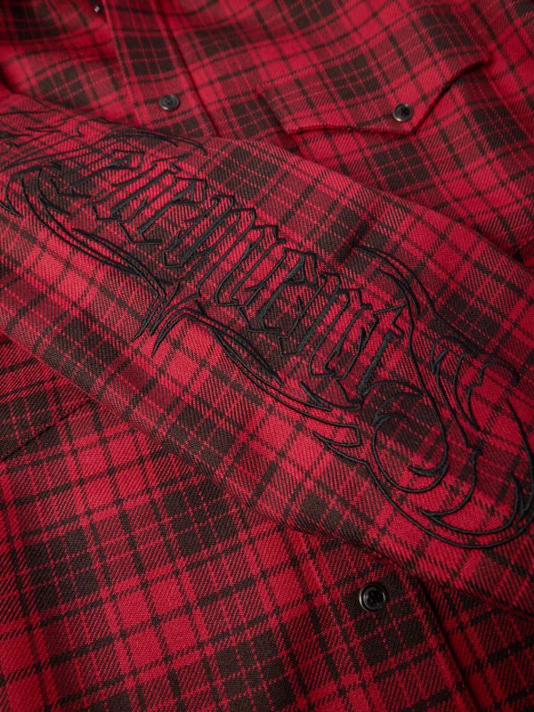 Logo-Embroidered Checked Wool Shirt - CU Logo-Embroidered Checked Wool Shirt - CU