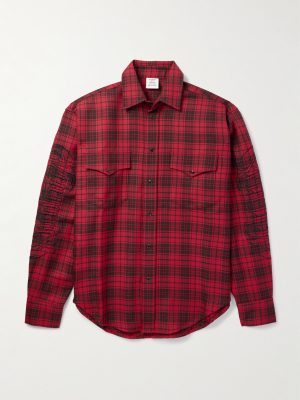 Logo-Embroidered Checked Wool Shirt Logo-Embroidered Checked Wool Shirt