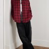 Logo-Embroidered Checked Wool Shirt - OU Logo-Embroidered Checked Wool Shirt - OU