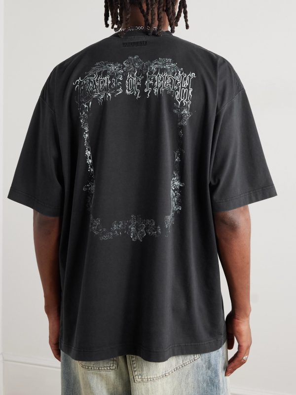 + Crade of Filth Oversized Printed Cotton-Jersey T-Shirt - BK + Crade of Filth Oversized Printed Cotton-Jersey T-Shirt - BK