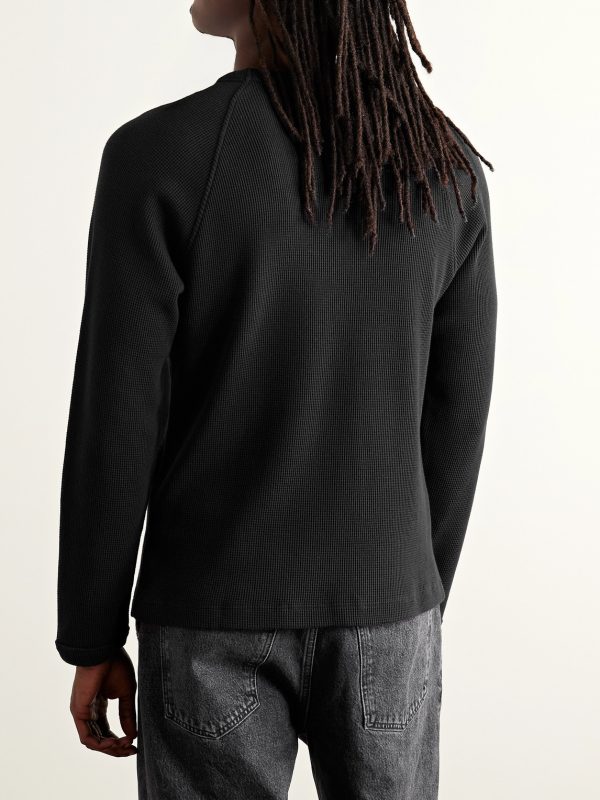 Payson Waffle-Knit Cotton-Blend T-Shirt - BK