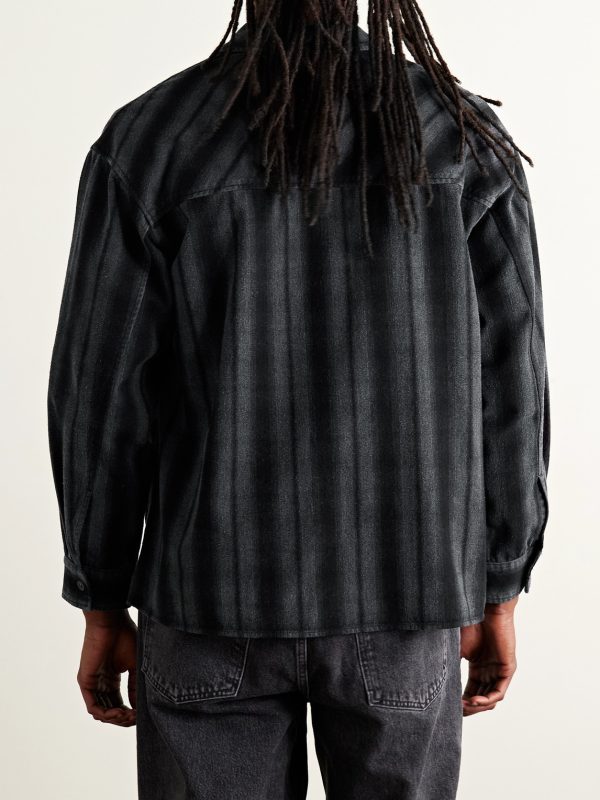 Brennan Striped Brushed Cotton-Blend Twill Shirt - BK Brennan Striped Brushed Cotton-Blend Twill Shirt - BK