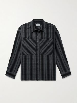 Brennan Striped Brushed Cotton-Blend Twill Shirt