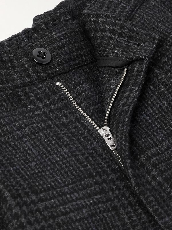Tapered Cropped Pleated Checked Wool-Blend Suit Trousers - E1 Tapered Cropped Pleated Checked Wool-Blend Suit Trousers - E1