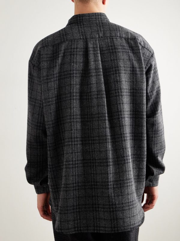 Garson Checked Wool-Blend Shirt - BK Garson Checked Wool-Blend Shirt - BK