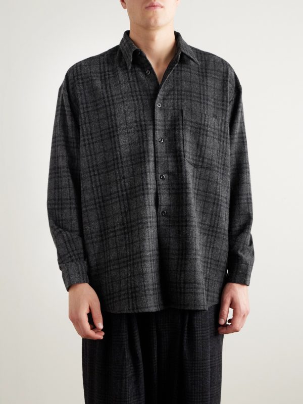Garson Checked Wool-Blend Shirt - FR Garson Checked Wool-Blend Shirt - FR