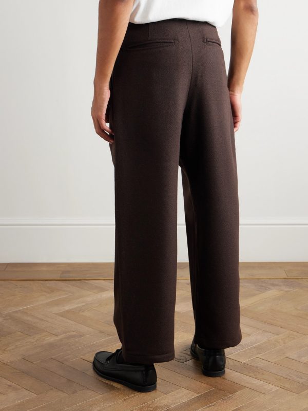 Wide-Leg Pleated Wool-Blend Trousers - BK Wide-Leg Pleated Wool-Blend Trousers - BK