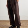 Wide-Leg Pleated Wool-Blend Trousers - FR Wide-Leg Pleated Wool-Blend Trousers - FR