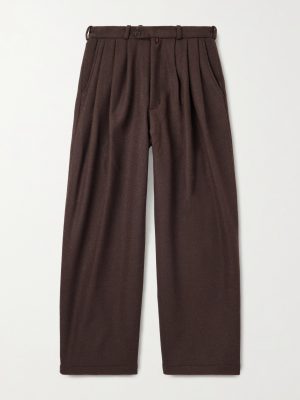 Wide-Leg Pleated Wool-Blend Trousers Wide-Leg Pleated Wool-Blend Trousers
