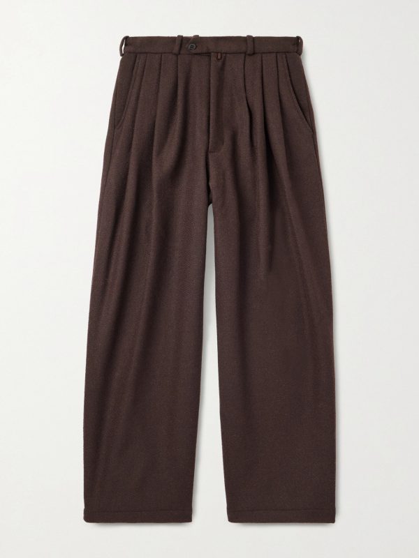 Wide-Leg Pleated Wool-Blend Trousers Wide-Leg Pleated Wool-Blend Trousers