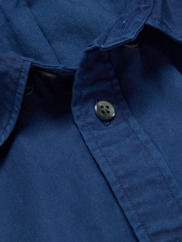 Button-Down Collar Indigo-Dyed Cotton Oxford Shirt - CU Button-Down Collar Indigo-Dyed Cotton Oxford Shirt - CU
