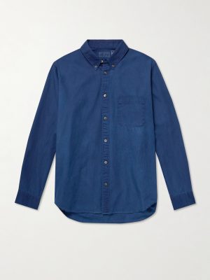 Button-Down Collar Indigo-Dyed Cotton Oxford Shirt Button-Down Collar Indigo-Dyed Cotton Oxford Shirt