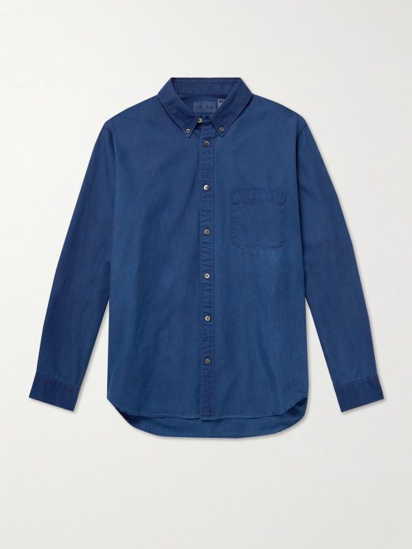 Button-Down Collar Indigo-Dyed Cotton Oxford Shirt Button-Down Collar Indigo-Dyed Cotton Oxford Shirt