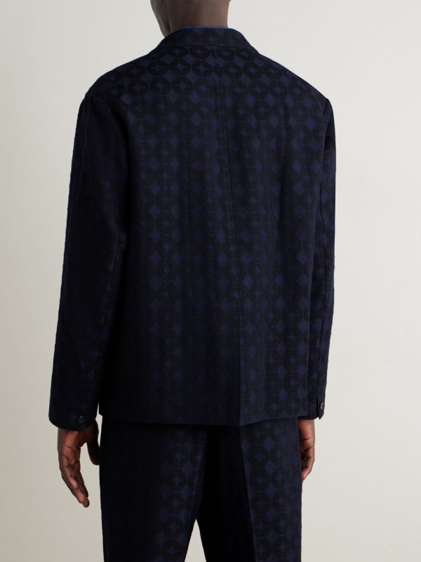 Shippou Cotton and Wool-Blend Jacquard Suit Jacket - BK Shippou Cotton and Wool-Blend Jacquard Suit Jacket - BK