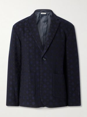 Shippou Cotton and Wool-Blend Jacquard Suit Jacket