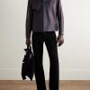 Indigo-Dyed Leather Biker Jacket - OU