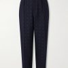 Straight-Leg Pleated Cotton and Wool-Blend Jacquard Suit Trousers