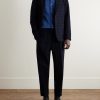 Straight-Leg Pleated Cotton and Wool-Blend Jacquard Suit Trousers - OU