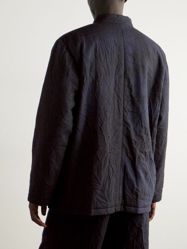 Padded Crinkled Wool-Blend Jacket - BK Padded Crinkled Wool-Blend Jacket - BK