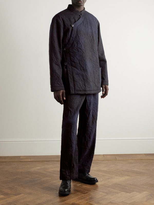 Padded Crinkled Wool-Blend Jacket - OU Padded Crinkled Wool-Blend Jacket - OU