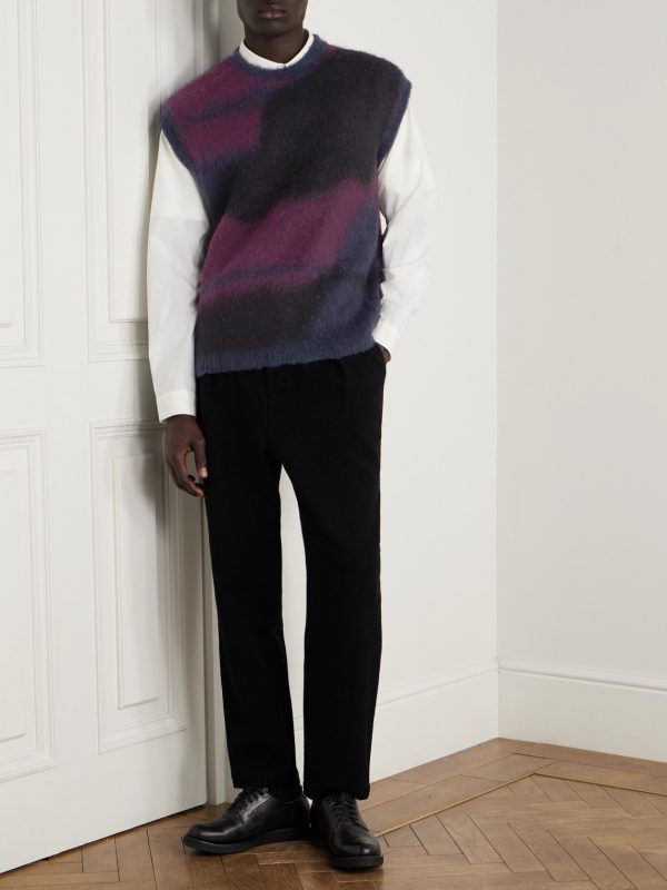 Dégradé Brushed Jacquard-Knit Sweater Vest - OU Dégradé Brushed Jacquard-Knit Sweater Vest - OU