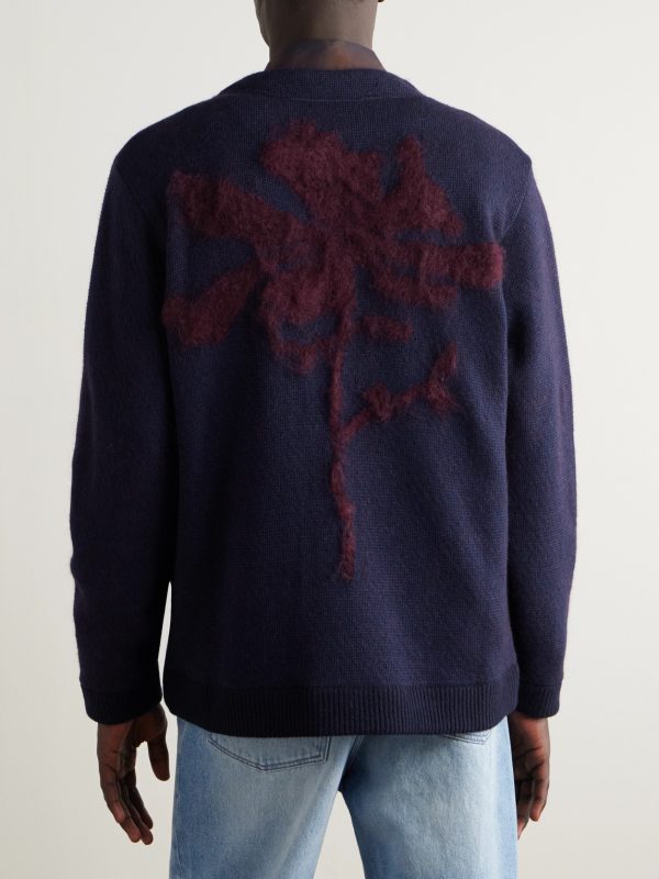 Intarsia Wool-Blend Cardigan - BK