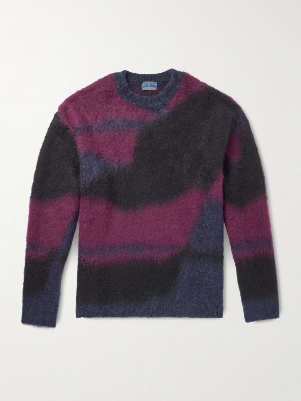 Dégradé Brushed Jacquard-Knit Sweater