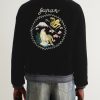 Tora Ni Fuji Reversible Embroidered Velvet and Satin Bomber Jacket - BK Tora Ni Fuji Reversible Embroidered Velvet and Satin Bomber Jacket - BK