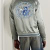 Tora Ni Fuji Reversible Embroidered Velvet and Satin Bomber Jacket - E2 Tora Ni Fuji Reversible Embroidered Velvet and Satin Bomber Jacket - E2
