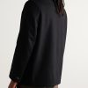 Wool-Blend Felt Blazer - BK Wool-Blend Felt Blazer - BK