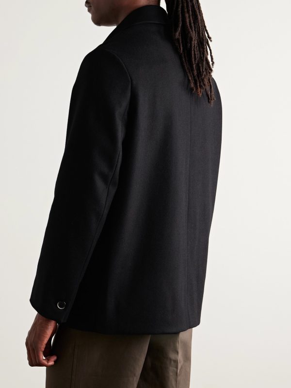 Wool-Blend Felt Blazer - BK Wool-Blend Felt Blazer - BK