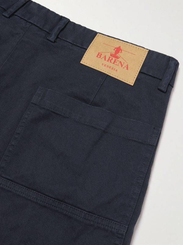 Tapered Cropped Pleated Stretch-Cotton Twill Trousers - CU Tapered Cropped Pleated Stretch-Cotton Twill Trousers - CU