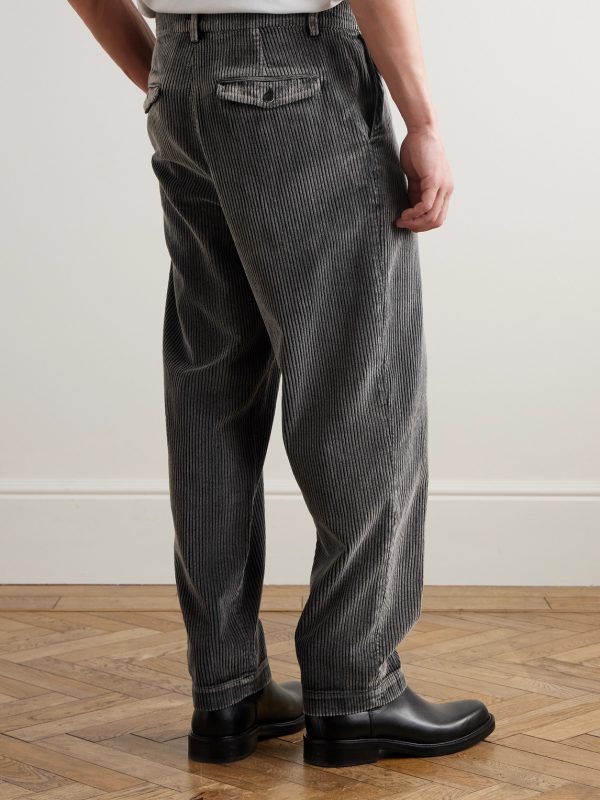 Canasta Straight-Leg Garment-Dyed Cotton-Corduroy Trousers - BK Canasta Straight-Leg Garment-Dyed Cotton-Corduroy Trousers - BK