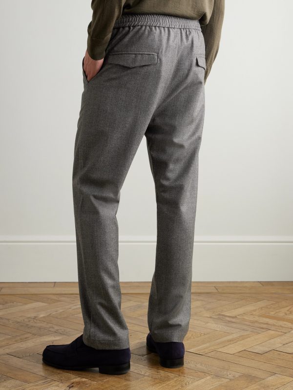 Straight-Leg Virgin Wool Drawstring Trousers - BK