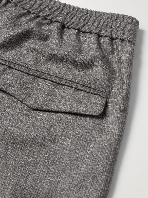 Straight-Leg Virgin Wool Drawstring Trousers - CU