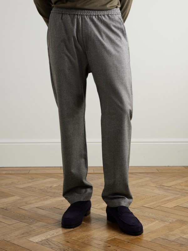 Straight-Leg Virgin Wool Drawstring Trousers - FR