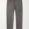 Straight-Leg Virgin Wool Drawstring Trousers