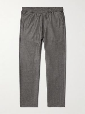 Straight-Leg Virgin Wool Drawstring Trousers