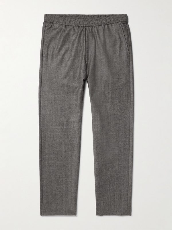 Straight-Leg Virgin Wool Drawstring Trousers
