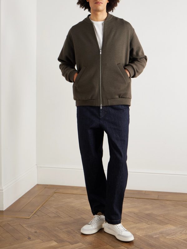 Virgin Wool-Blend Jersey Varsity Jacket - OU Virgin Wool-Blend Jersey Varsity Jacket - OU