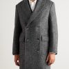Double-Breasted Melton Wool-Blend Coat - FR