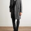 Double-Breasted Melton Wool-Blend Coat - OU